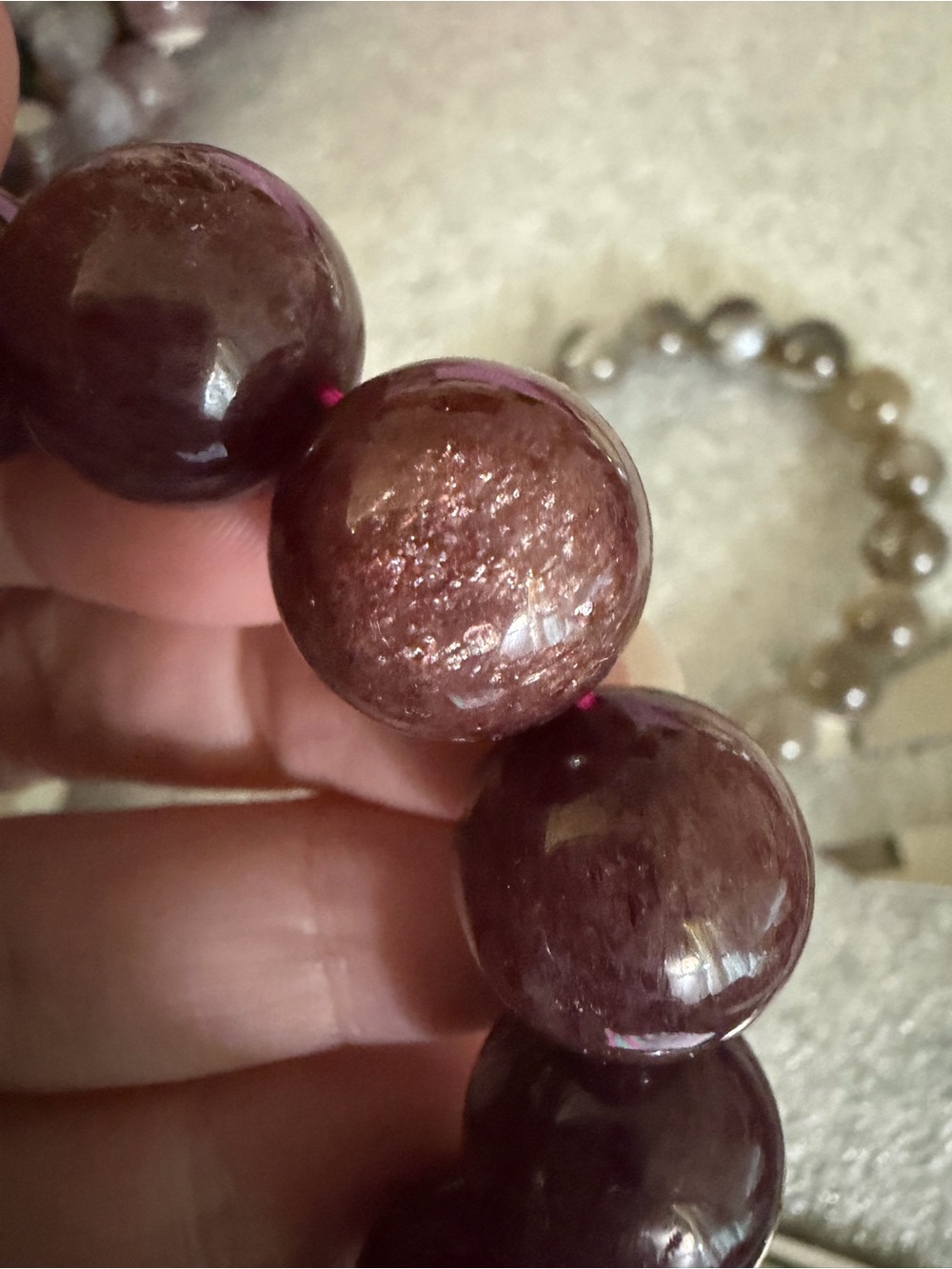16MM Sparkling Deep Berry Strawberry Quartz Natural Crystal Bracelet